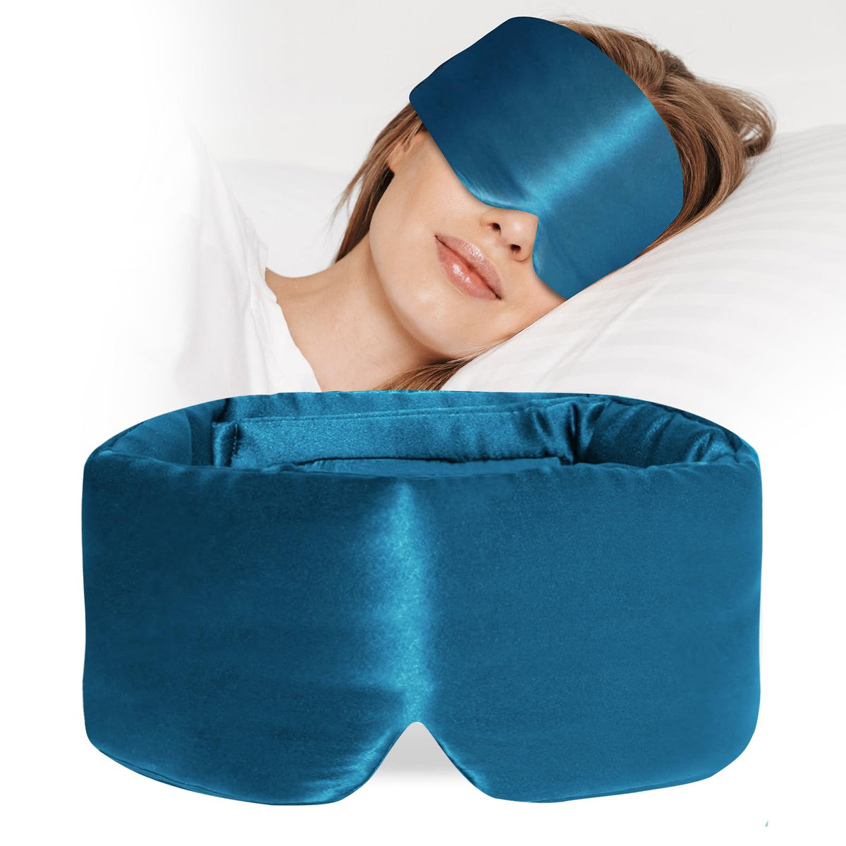 100% Mulberry Silk Sleep Mask, Large Eye Cover for Sleeping, Comfortable and Pressure-Free Sleeping Masks for Women Men, Completely Blackout (Taupe)