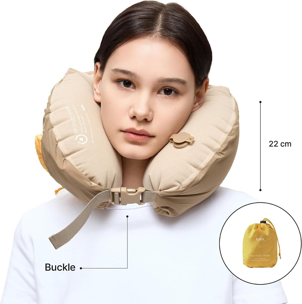 KEEK PillowO Travel Neck Pillow – Ultra-Light 82g, Packs Smaller Than a Passport, Perfect for Flights, Commuting & Camping
