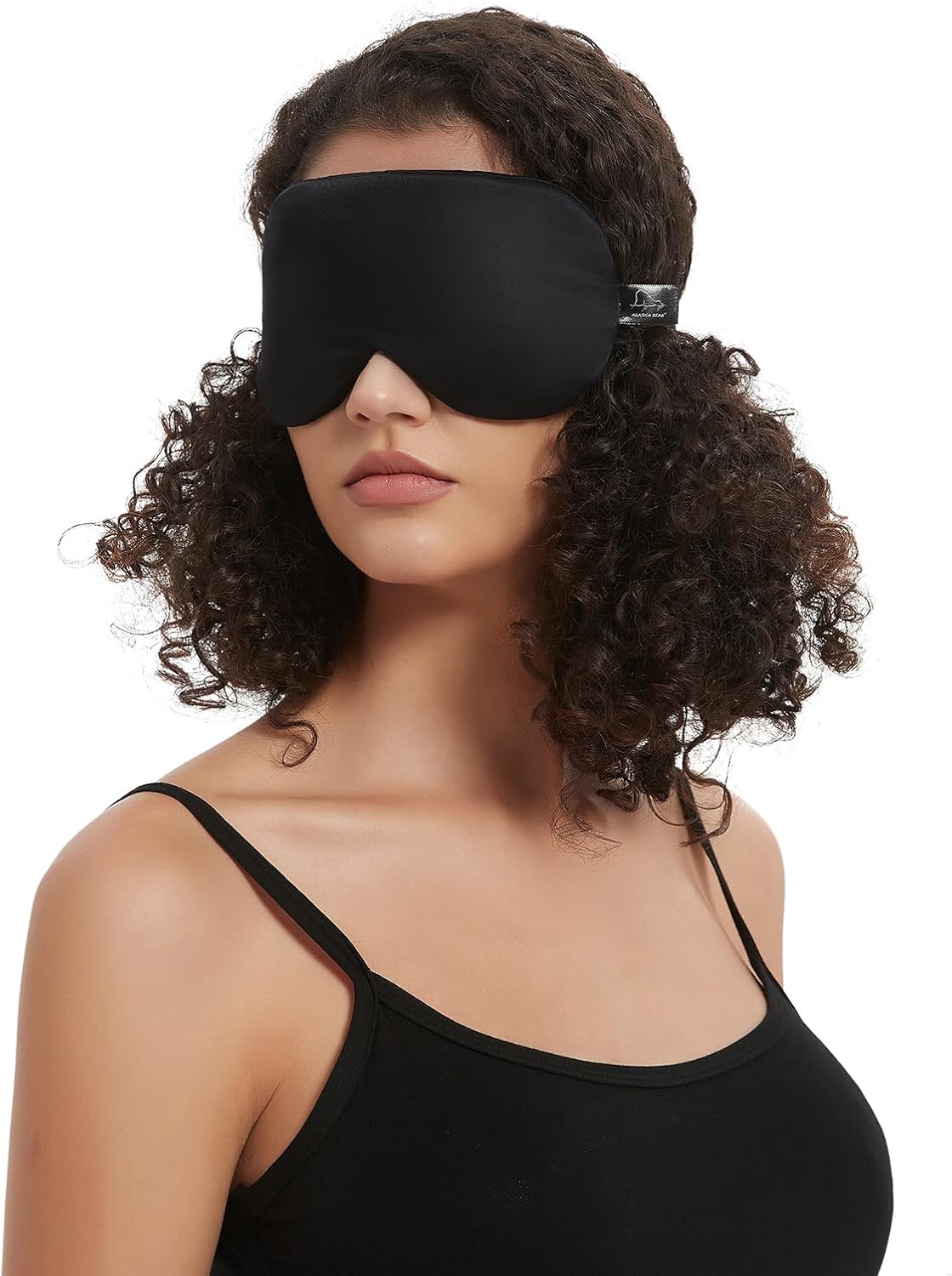 Alaska Bear Sleep Mask Silk Eye Cover with Shaped Pad, Machine Washable