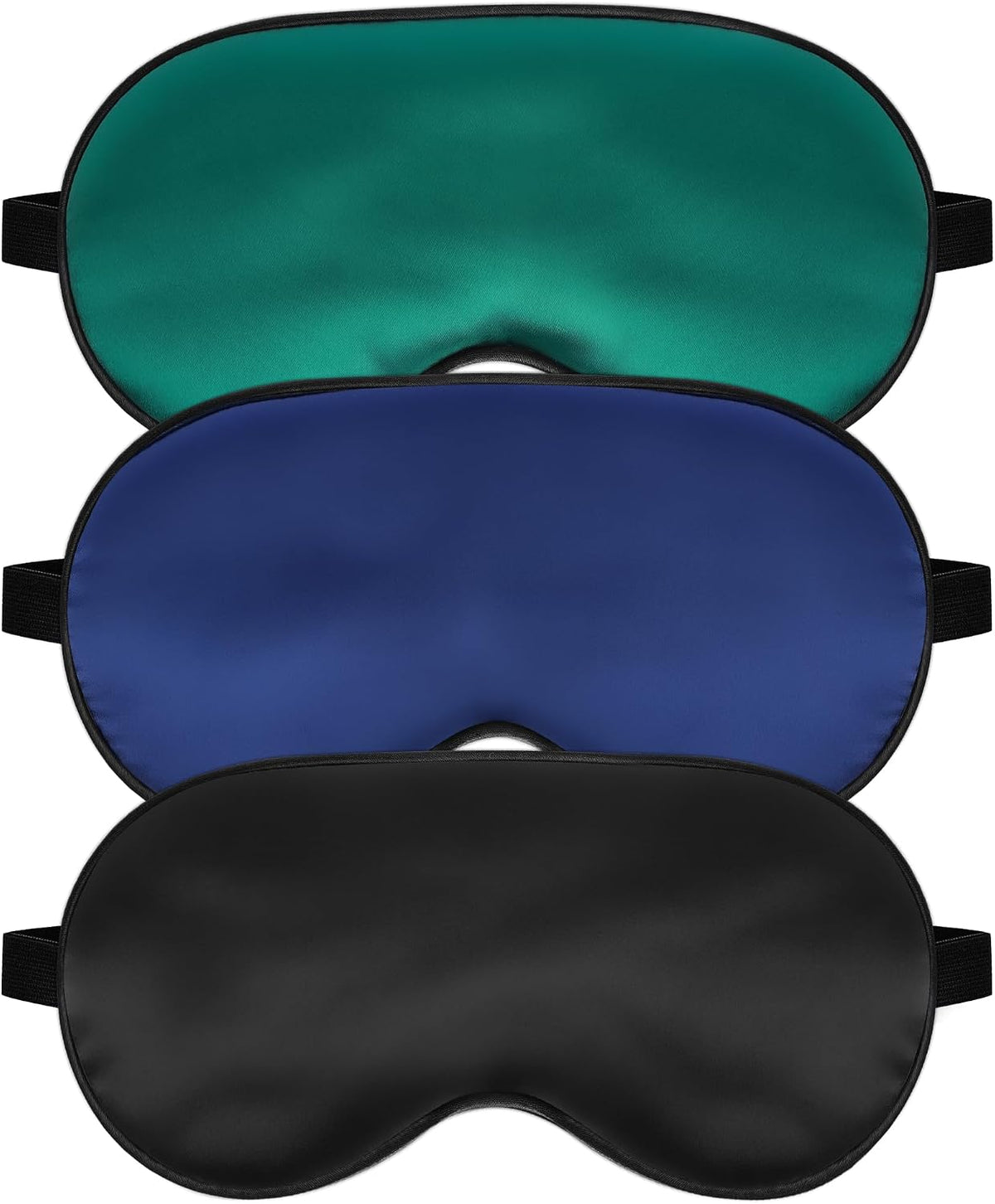 Silk Sleep Mask, Blackout Sleeping Eye Mask with Adjustable Strap 3 Pack