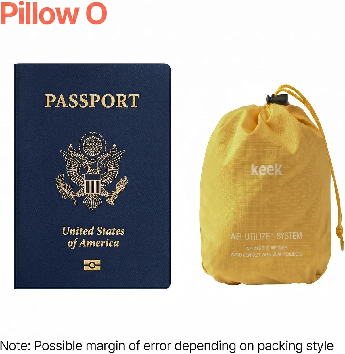 KEEK PillowO Travel Neck Pillow – Ultra-Light 82g, Packs Smaller Than a Passport, Perfect for Flights, Commuting & Camping
