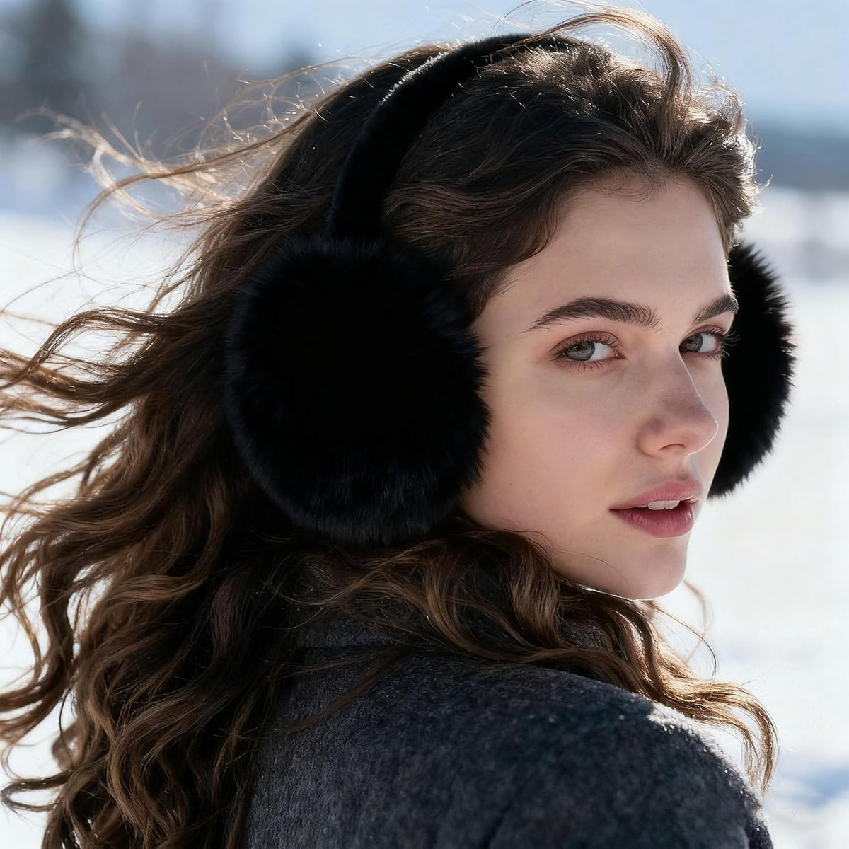 1 Pcs Headband Winter, Ear Muffs for Women & Men, Foldable Fluffy Earmuffs with Headband, Headband Winter