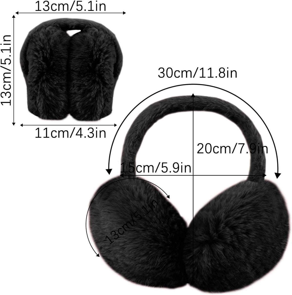 1 Pcs Headband Winter, Ear Muffs for Women & Men, Foldable Fluffy Earmuffs with Headband, Headband Winter