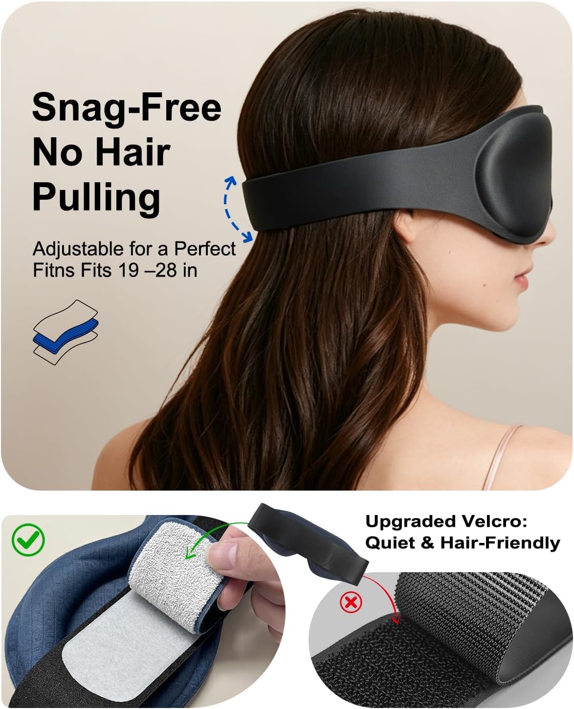 3D Weighted Eye Mask for Sleep & Airplane Travel, 100% Blackout Sleep Mask