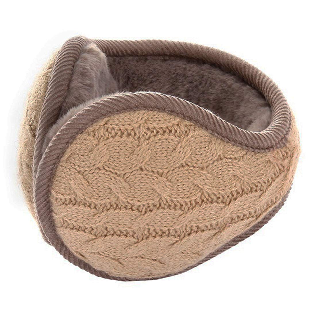 Surblue Unisex Warm Knit Earmuffs Ladies Outdoor Soft Cozy Winter Pure Color Fur Earwarmer