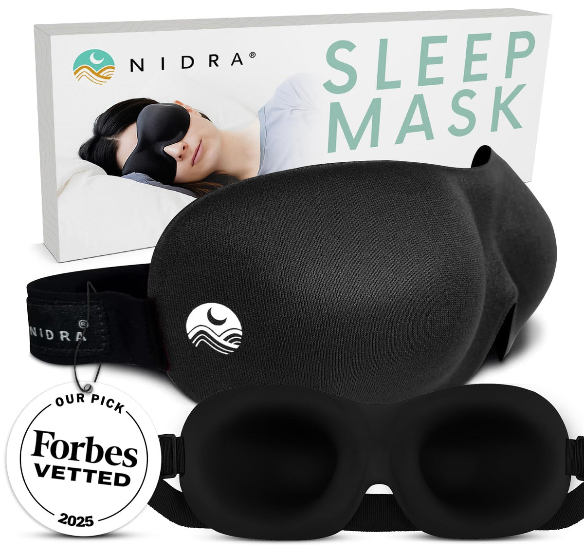 Nidra Contoured Sleep Mask - Black, Standard Size