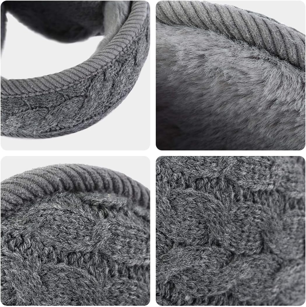 Surblue Unisex Warm Knit Earmuffs Ladies Outdoor Soft Cozy Winter Pure Color Fur Earwarmer