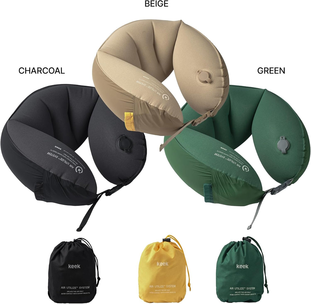 KEEK PillowO Travel Neck Pillow – Ultra-Light 82g, Packs Smaller Than a Passport, Perfect for Flights, Commuting & Camping