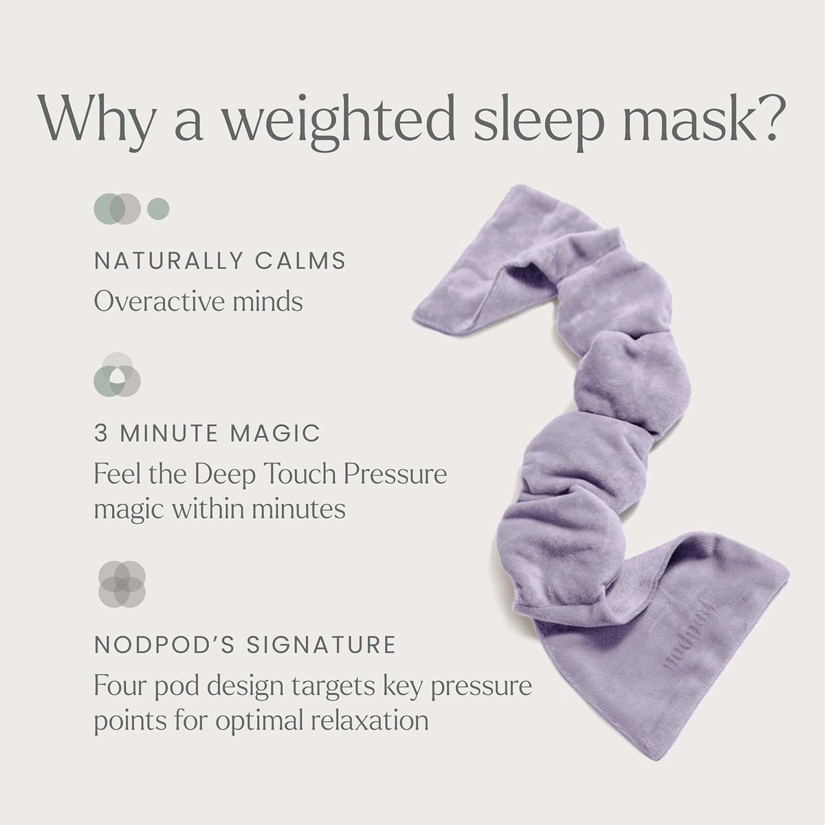 nodpod Patented Gentle Pressure Sleep Mask, Weighted Eye Mask