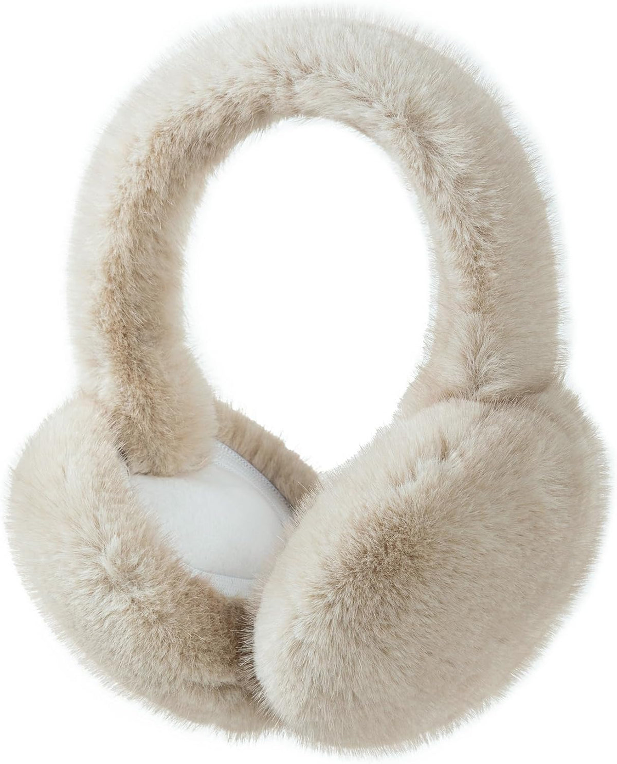 Flammi F Women's Earmuffs Winter, Plush Faux Fur Foldable Ear Warmers for Cold Weather, Ear Covers for Outdoor Sports, Skiing