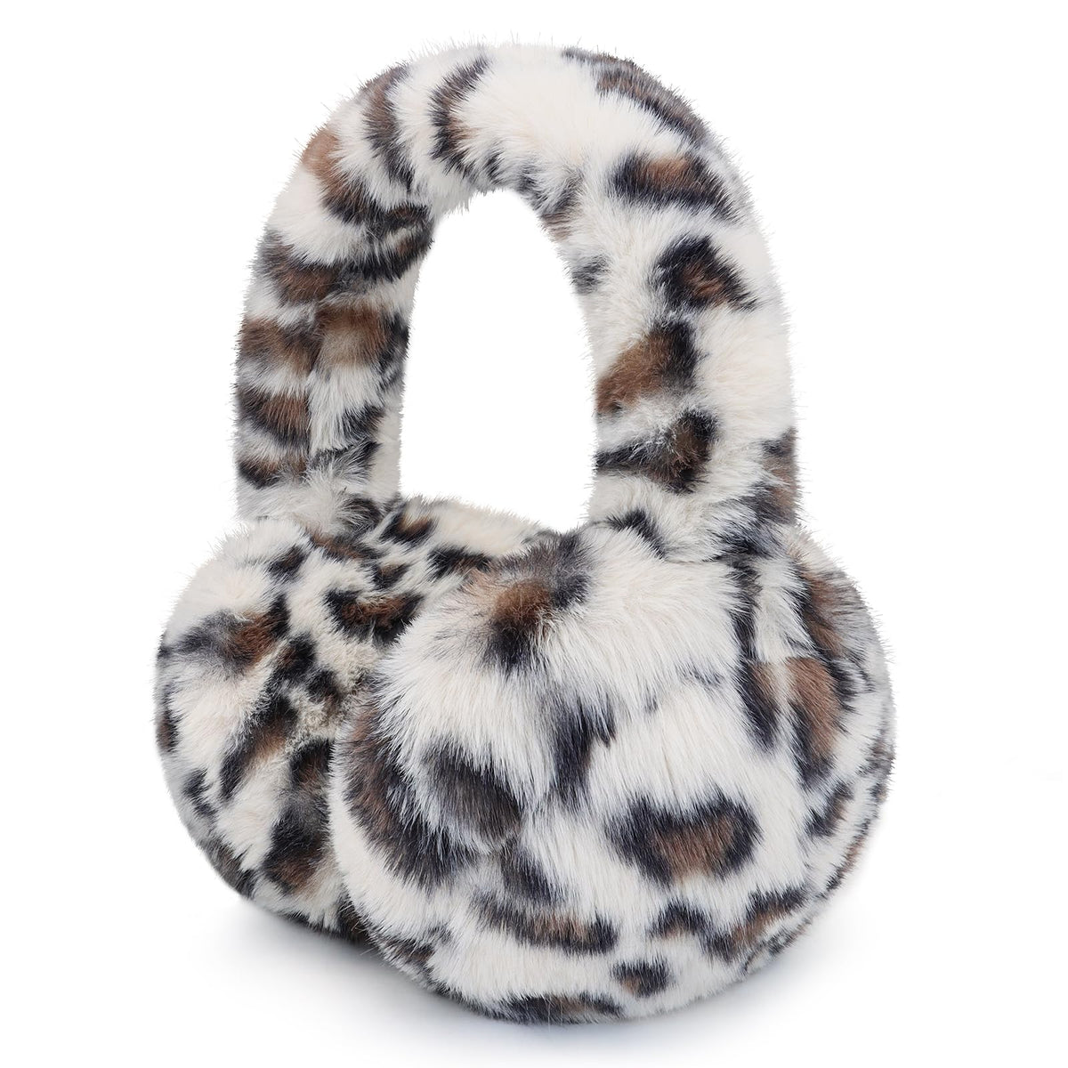 Winter Ear Muffs for Women Girls Faux Fur Cute White Earmuffs Fluffy Ear Warmers Foldable Ear Covers Outdoor