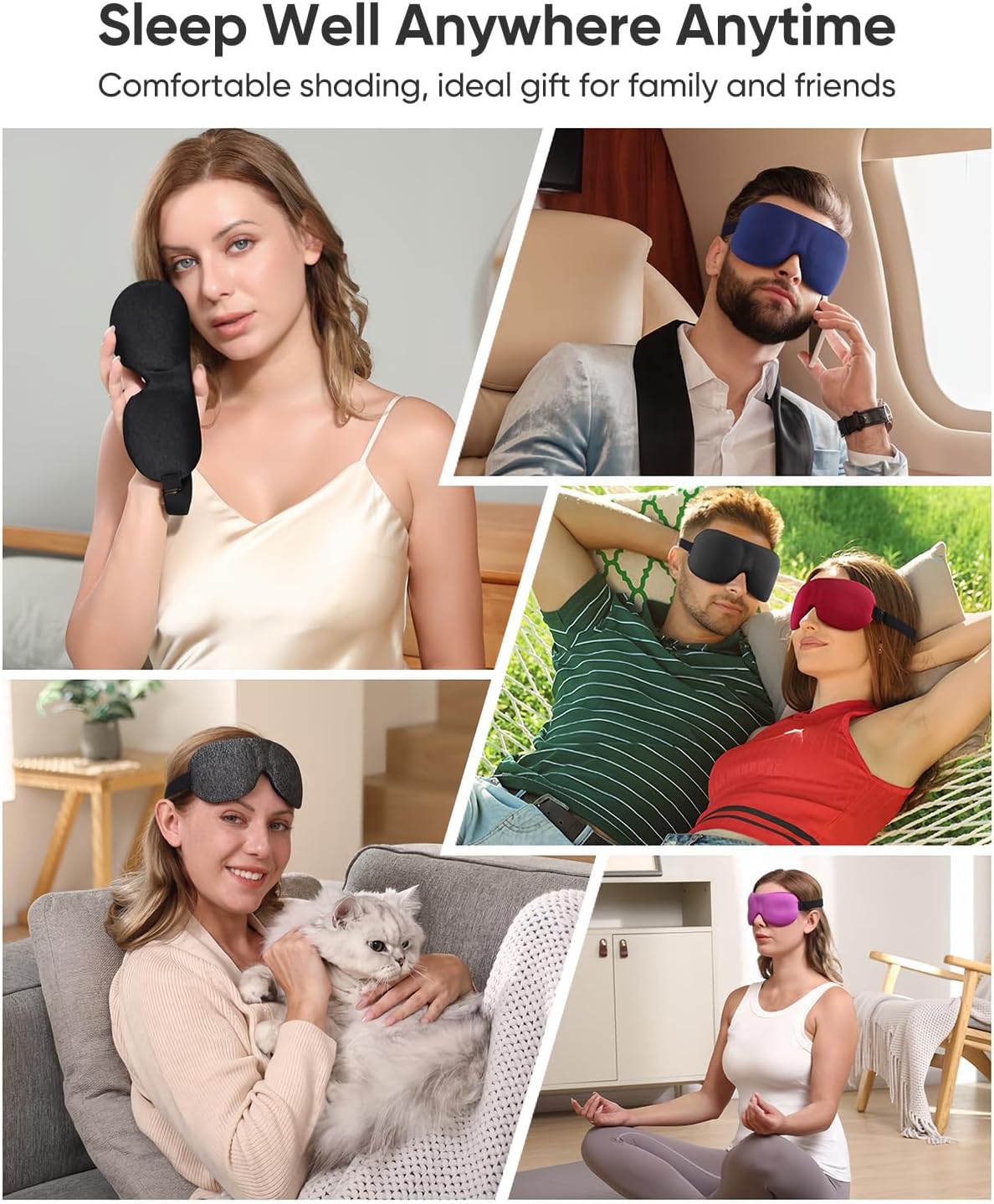LKY DIGITAL Sleep Mask for Side Sleeper 3 Pack, Blackout 3D Eye Mask