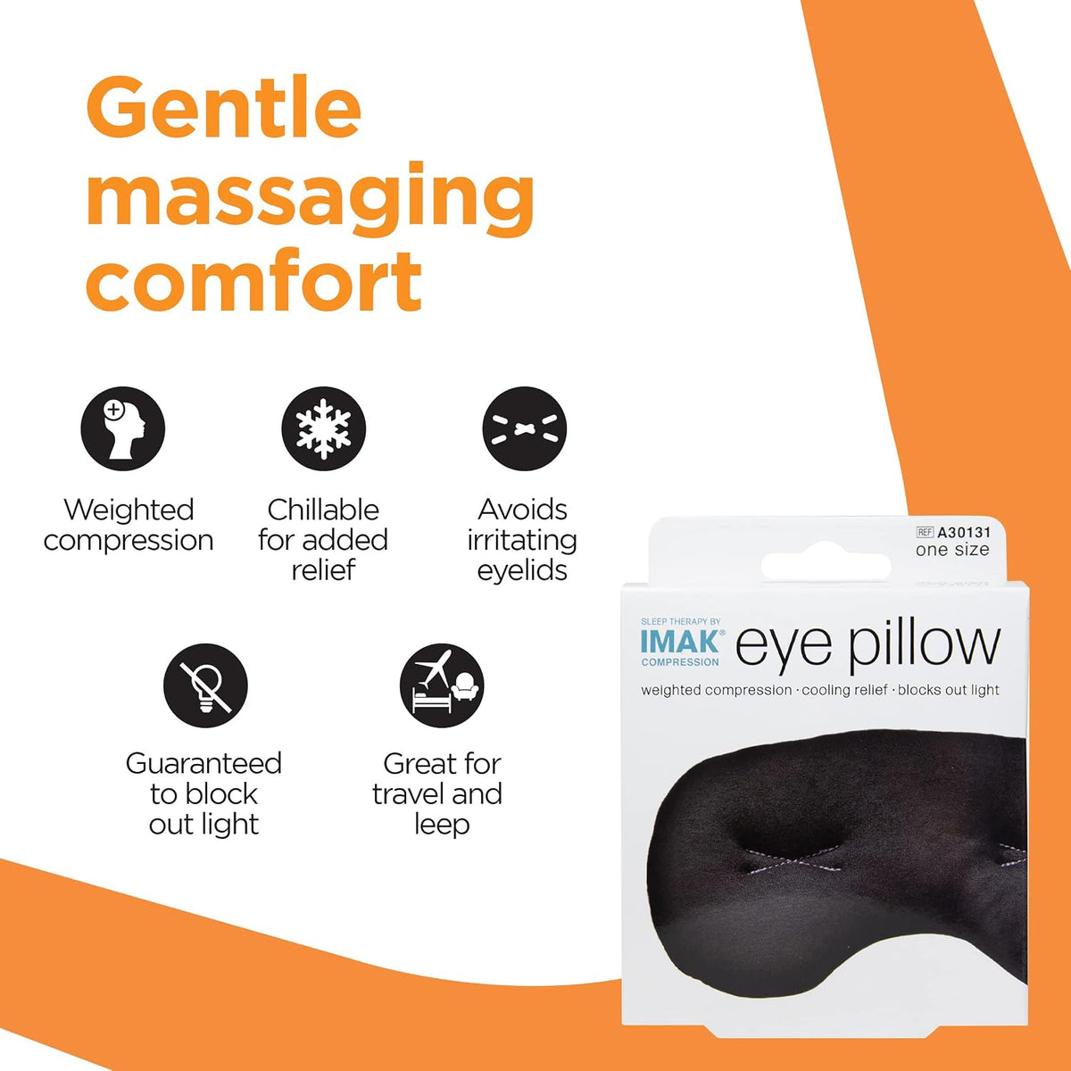 Brownmed Eye Pillow Compression Eye Mask, Cooling, Universal Fit, Black