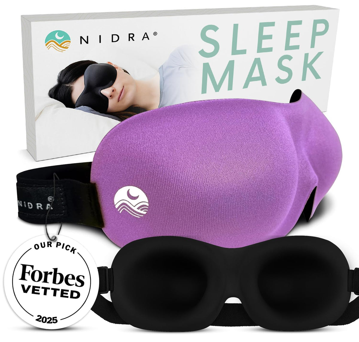 Nidra Contoured Sleep Mask - Black, Standard Size
