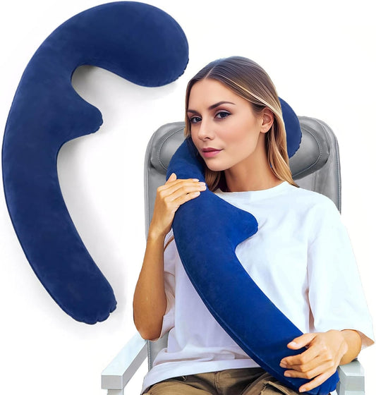 Inflatable Travel Body Pillow, Airplane Neck pillow For Long Flight