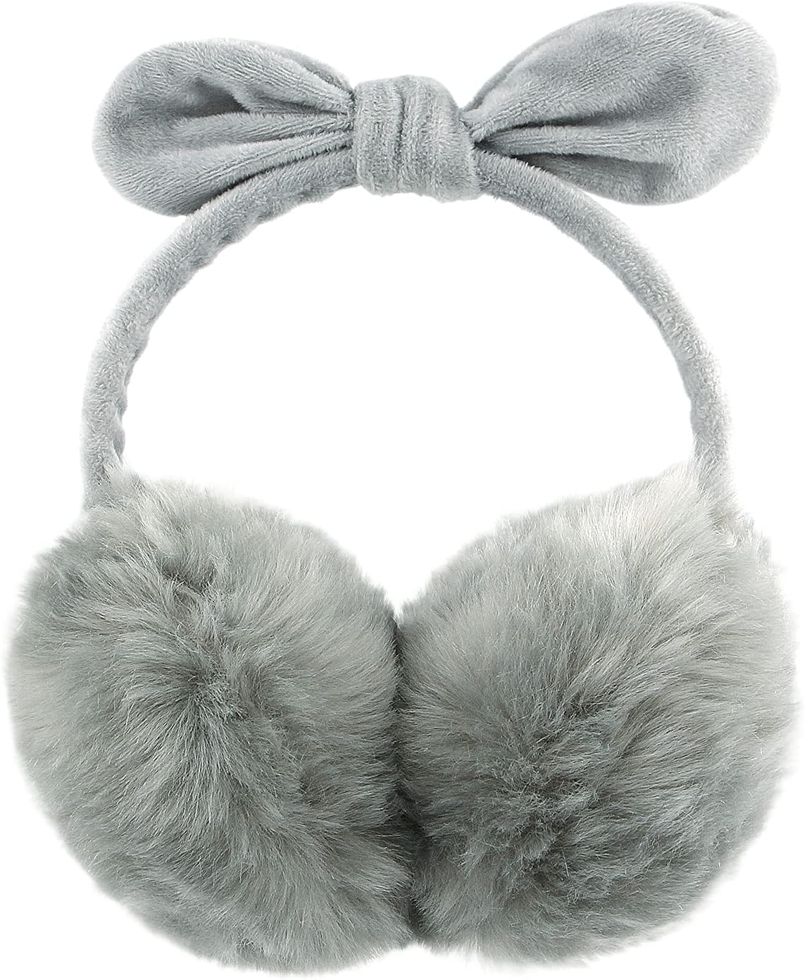 POXIMI Women Winter Earmuffs Girl Ski Adjustable Ear Covers for Kid Cute Bow Ear Warmer Outdoor Earmuff Fleece Lining