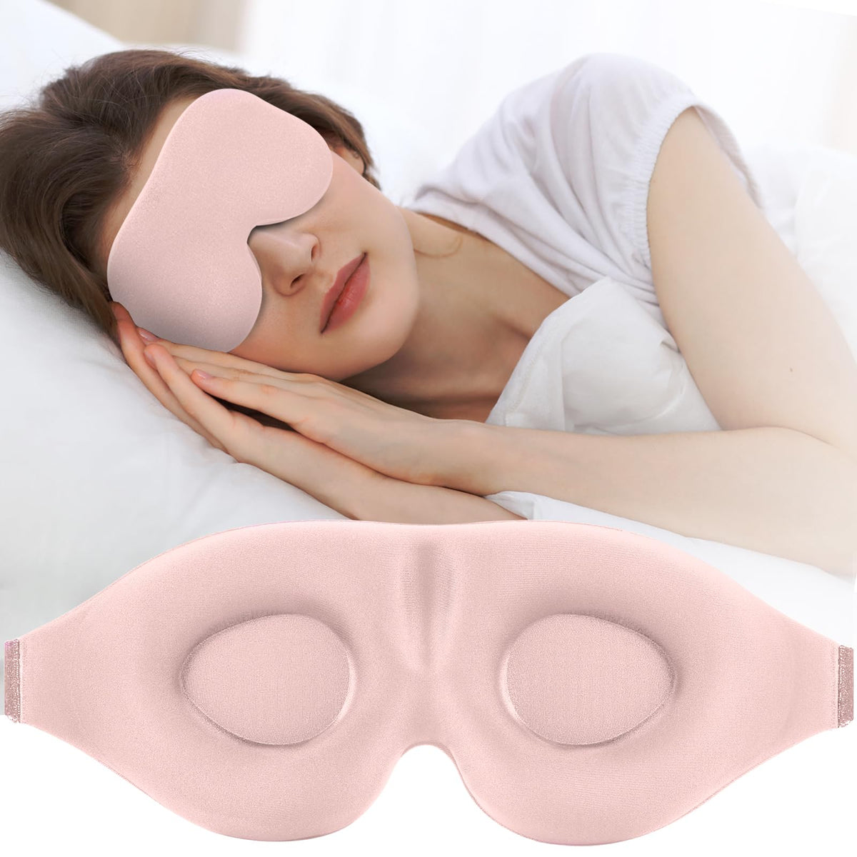 ZGGCD Sleep Mask for Side Sleeper, Light Blocking Eye Mask for Women Men
