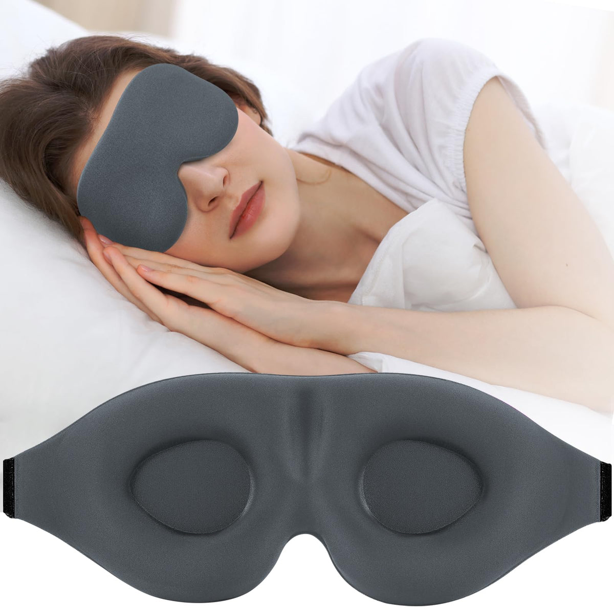 ZGGCD Sleep Mask for Side Sleeper, Light Blocking Eye Mask for Women Men