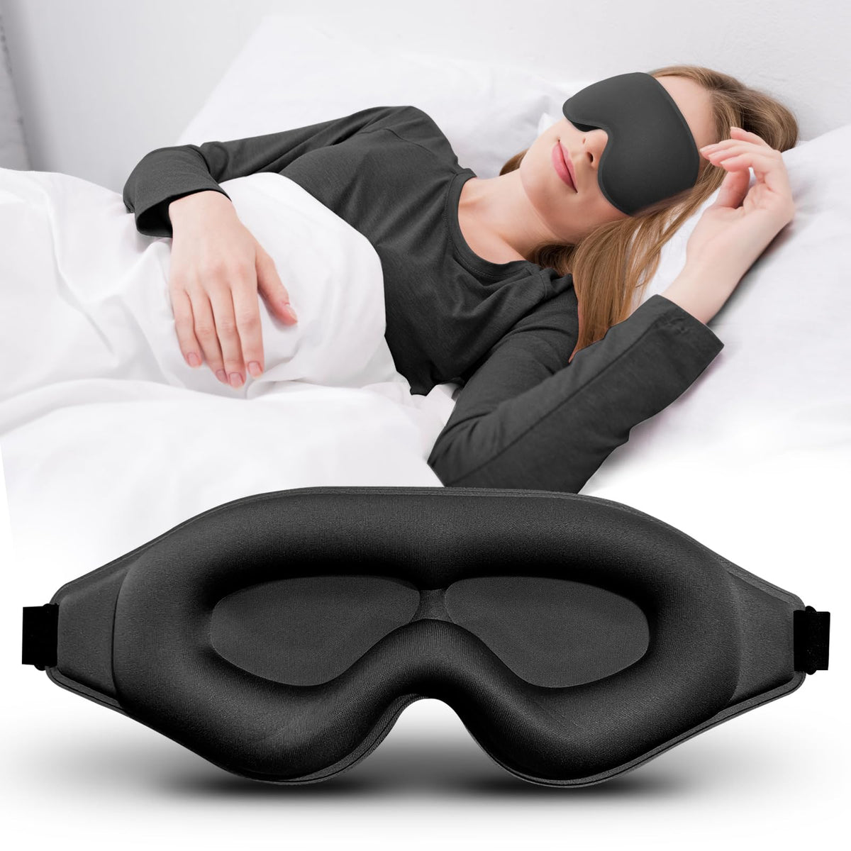 3D Advanced Eye Mask for Sleeping, Ultra Delicate Soft Skin Friendly Eye mask,100% Blackout Sleep Eye Mask for Sleep, Eyelash Extension Sleep mask, Sleeping Eye Masks for Men and Women