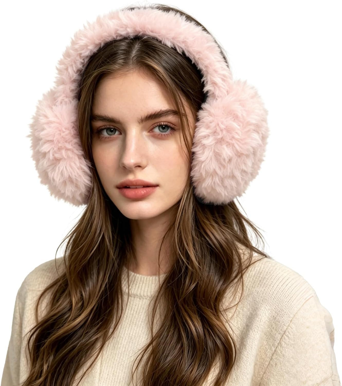 FSTEOE Faux Fur Earmuffs Women Foldable Winter Ear Warmers Soft Ear Muffs
