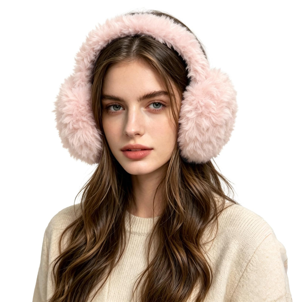 FSTEOE Faux Fur Earmuffs Women Foldable Winter Ear Warmers Soft Ear Muffs