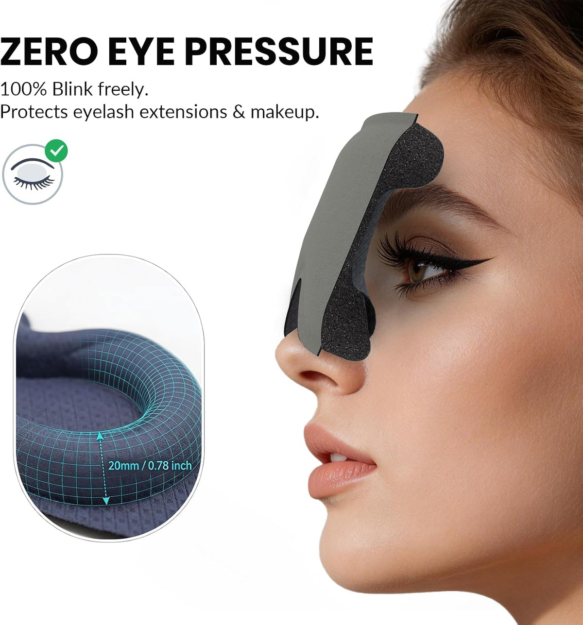 3D Maximum Blackout Sleep Eye Mask for Deep Sleep Men Women, Grey