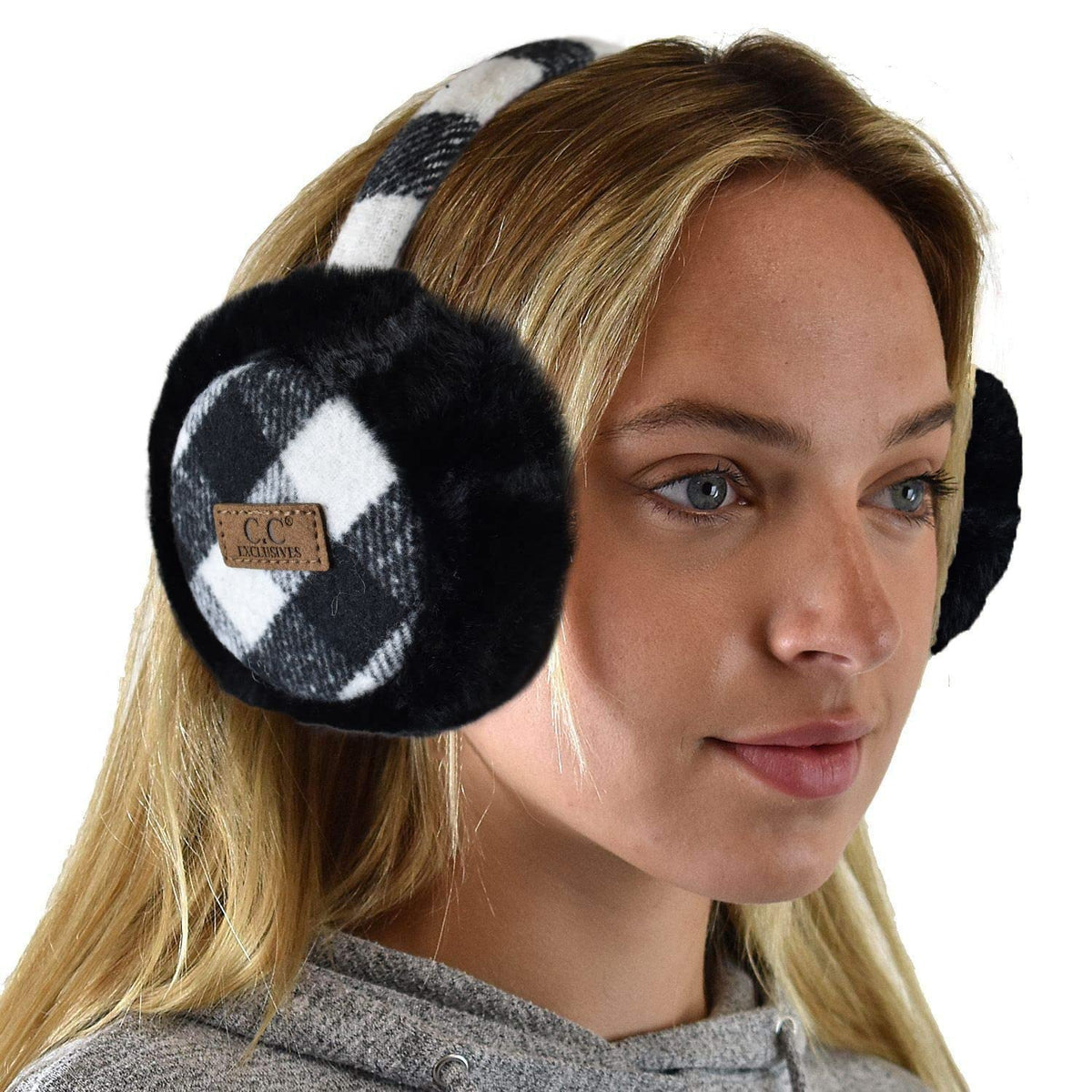 C.C Soft Winter Warm Adjustable Headband Ear Warmer Earmuffs