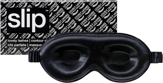 Slip Silk Contour Sleep Mask, Black - Lash-Friendly Design, Blocks Light