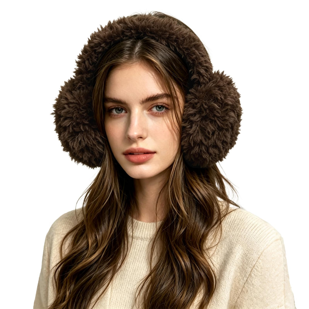 FSTEOE Faux Fur Earmuffs Women Foldable Winter Ear Warmers Soft Ear Muffs