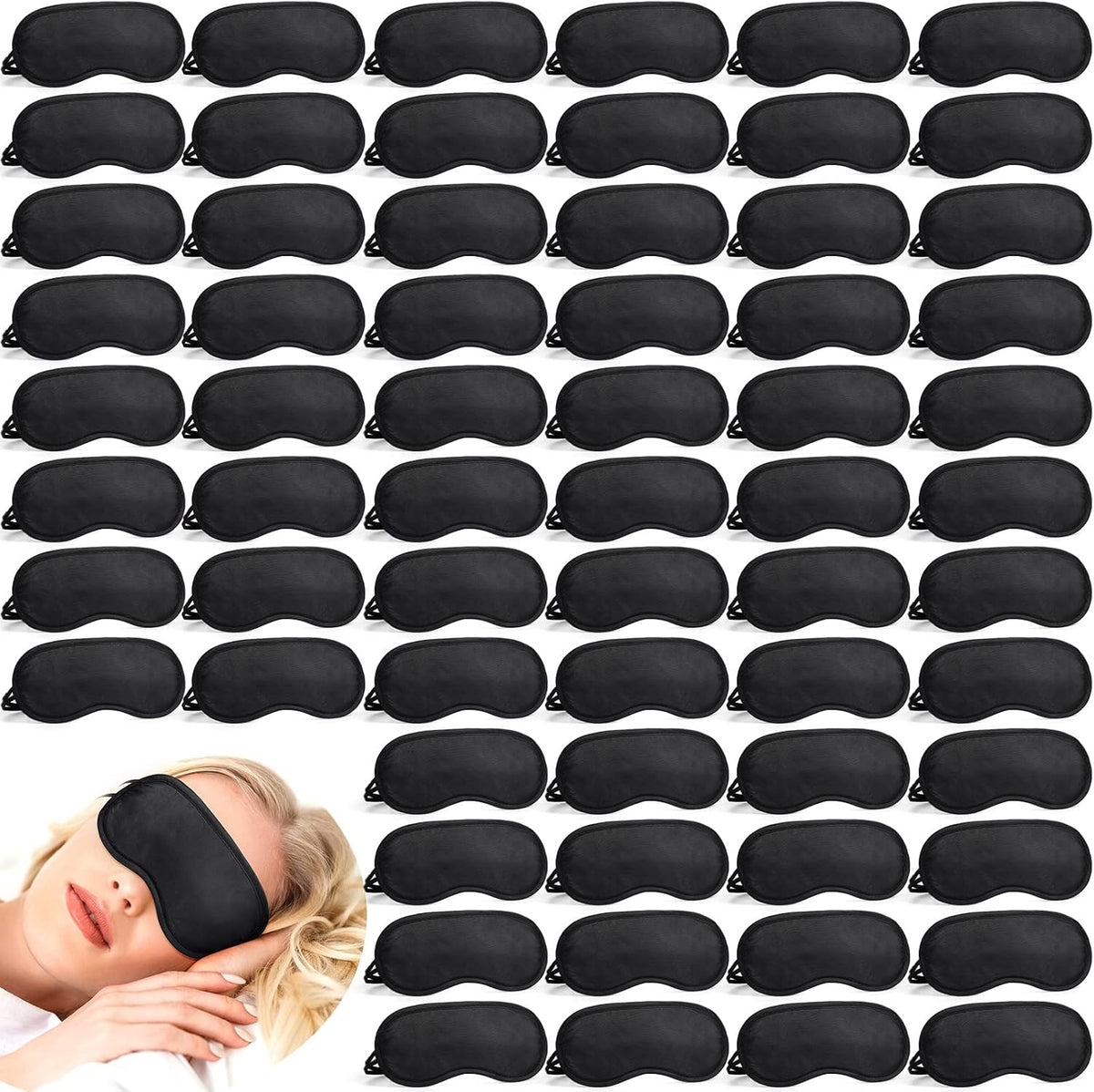 Tarpop 100 Pcs Eye Masks Adjustable Sleeping Mask, Dark Green
