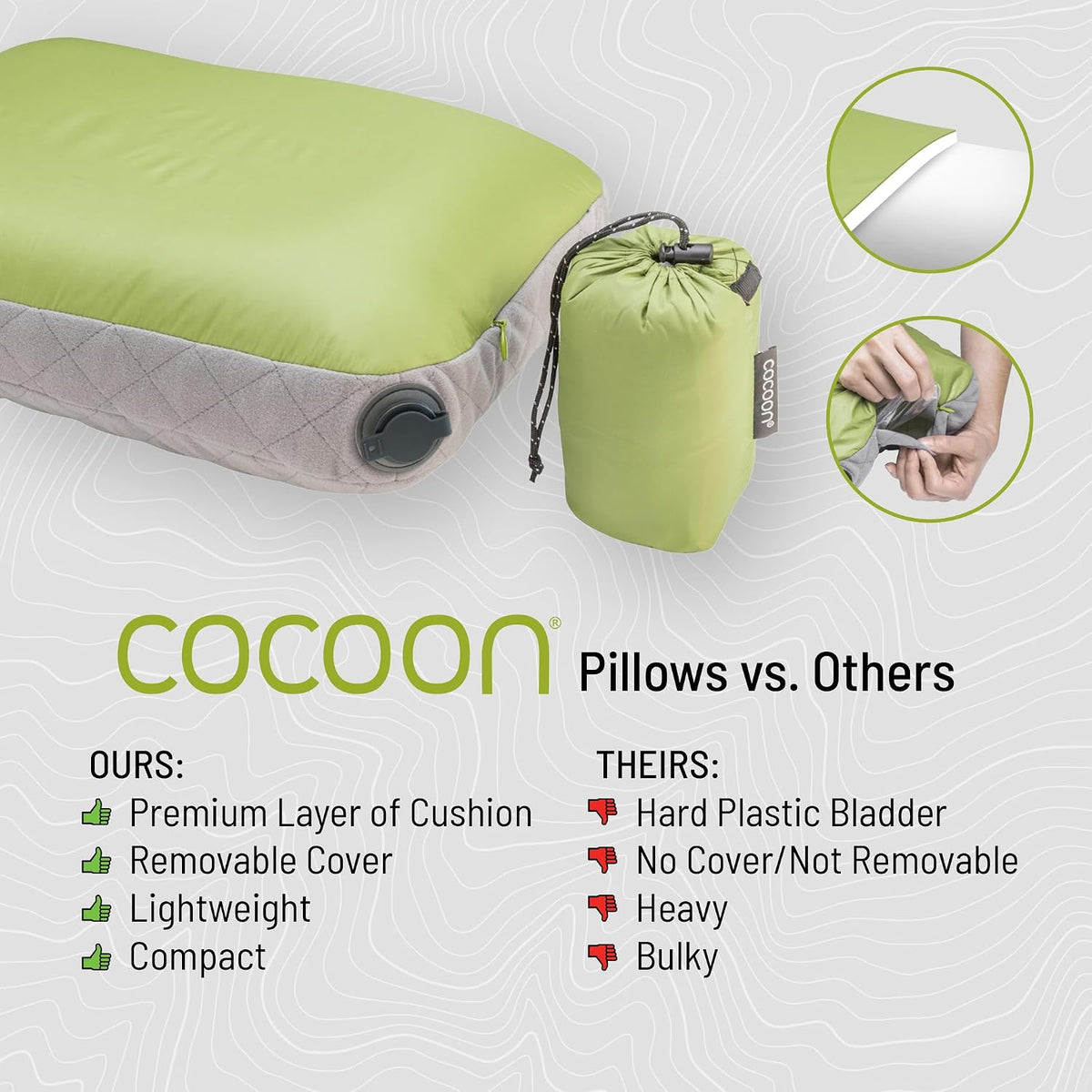COCOON U-Shaped AirCore Travel Pillow - Light Blue