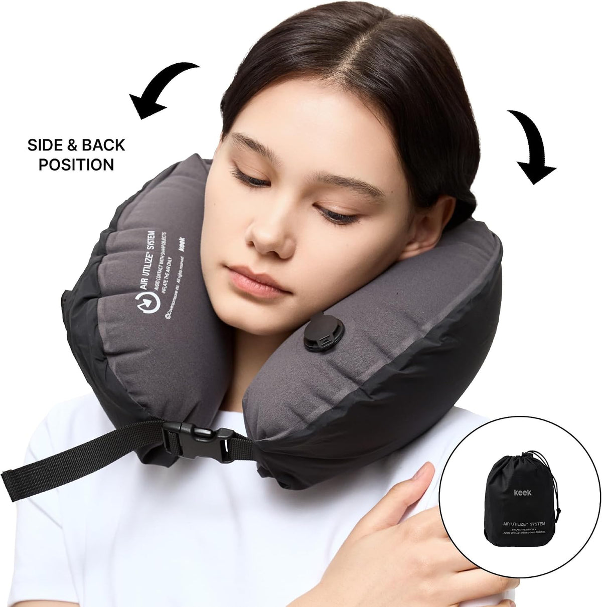 KEEK PillowO Travel Neck Pillow – Ultra-Light 82g, Packs Smaller Than a Passport, Perfect for Flights, Commuting & Camping