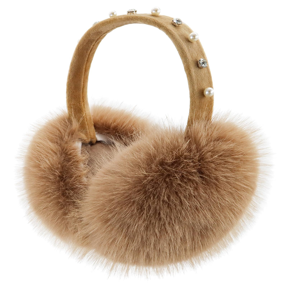 RUIKUNA Women Winter Ear Muffs Fluffy Faux Fur Earmuffs Foldable Ear Warmer Girls Soft Ear Covers
