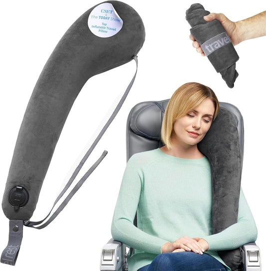 TRAVELREST All-in-One Travel Neck Support & Body Pillow - Grey