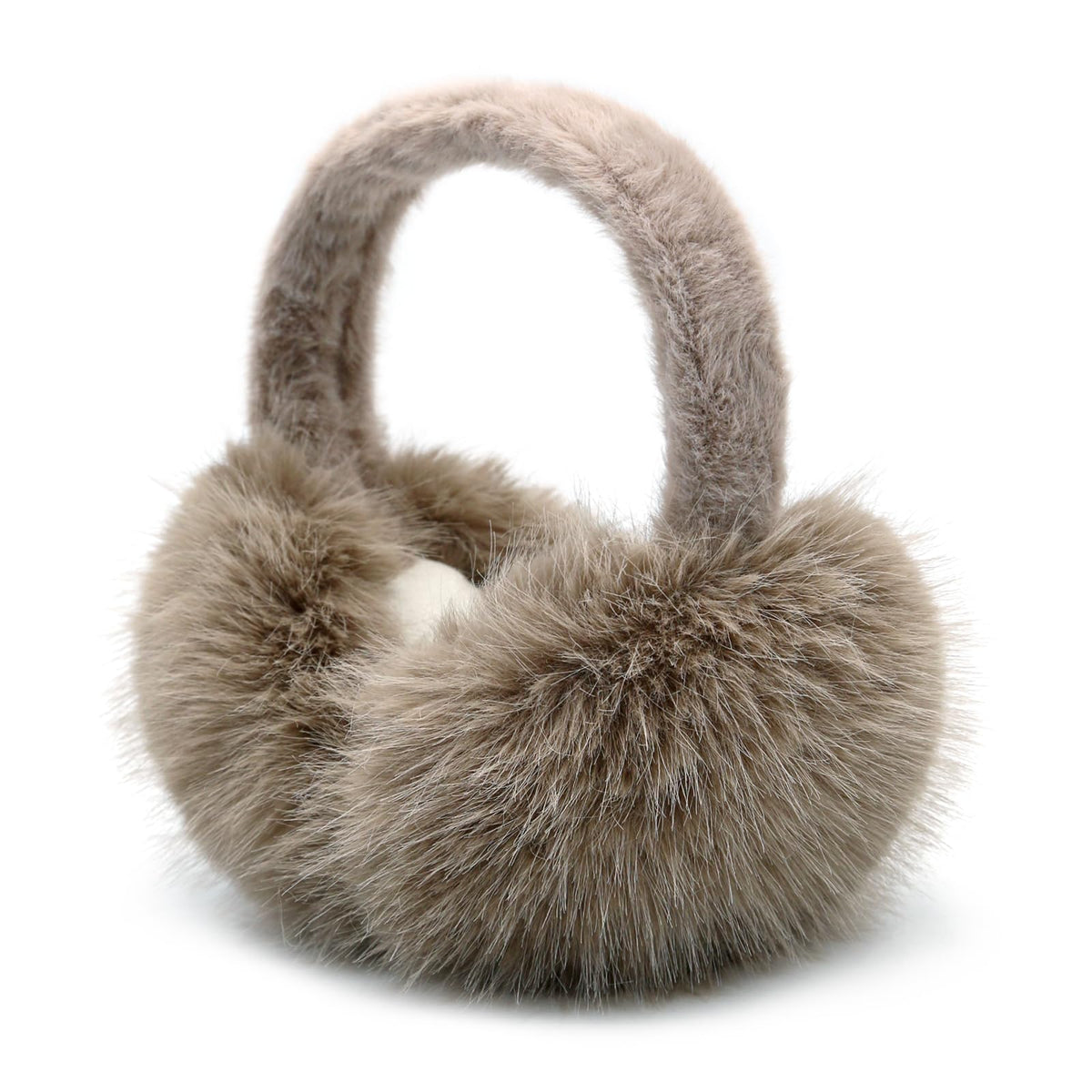 RUIKUNA Women Winter Ear Muffs Fluffy Faux Fur Earmuffs Foldable Ear Warmer Girls Soft Ear Covers