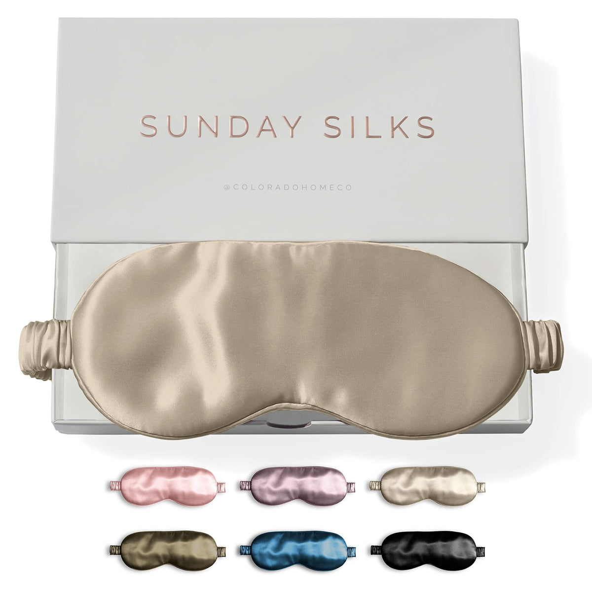 SUNDAYSILKS™ Exclusive Mulberry Silk Sleep Mask | Soft Eye Covers, Blackout Sleeping Mask for Women & Men | Silk Eye Mask for Sleep, Travel, and Relaxation | Antifaz para Dormir [Midnight Black]