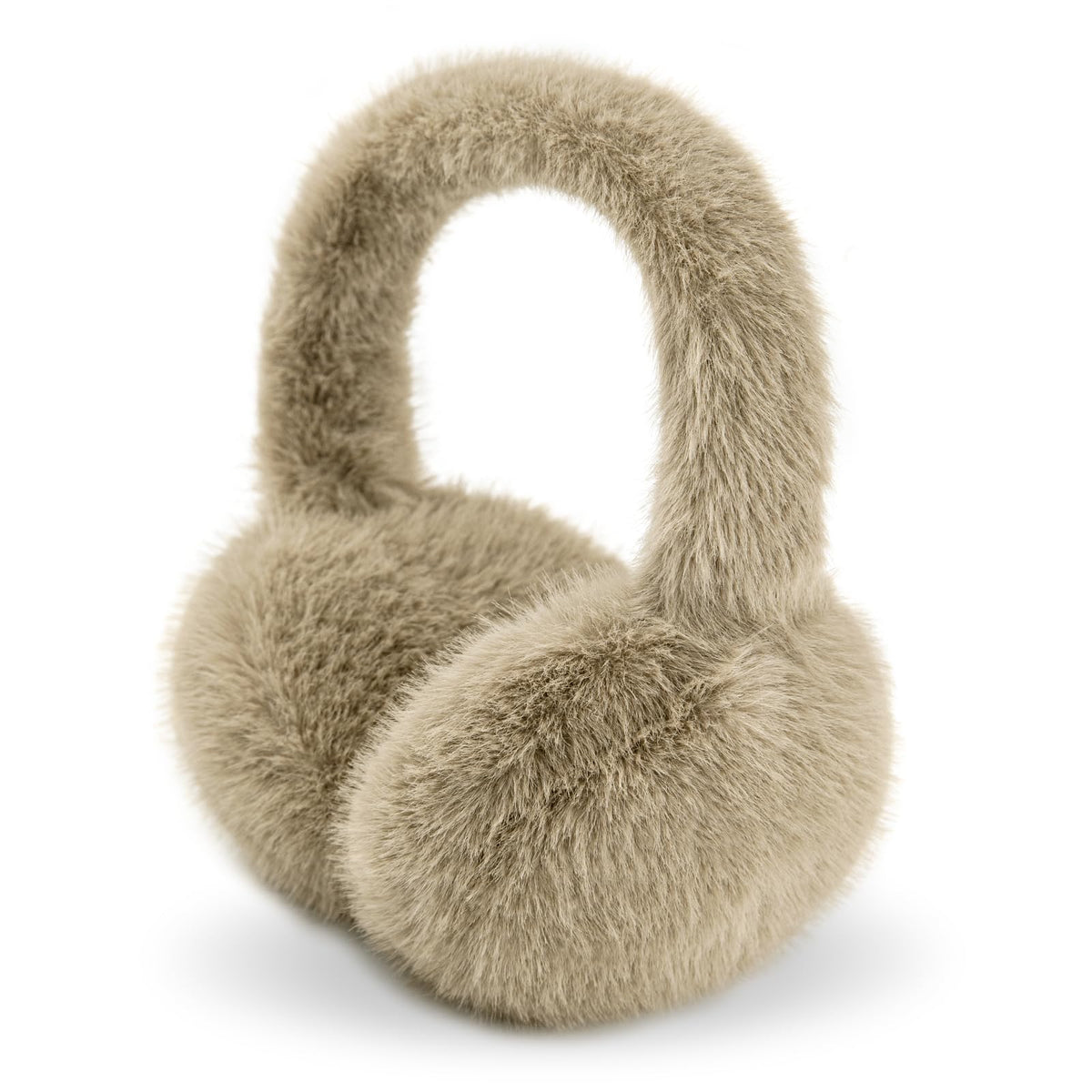 Winter Ear Muffs for Women Girls Faux Fur Cute White Earmuffs Fluffy Ear Warmers Foldable Ear Covers Outdoor