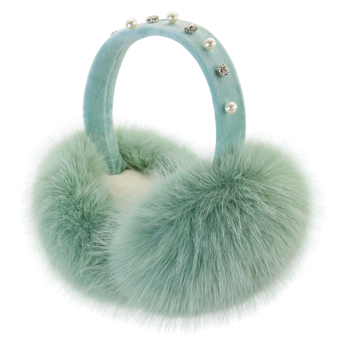 RUIKUNA Women Winter Ear Muffs Fluffy Faux Fur Earmuffs Foldable Ear Warmer Girls Soft Ear Covers
