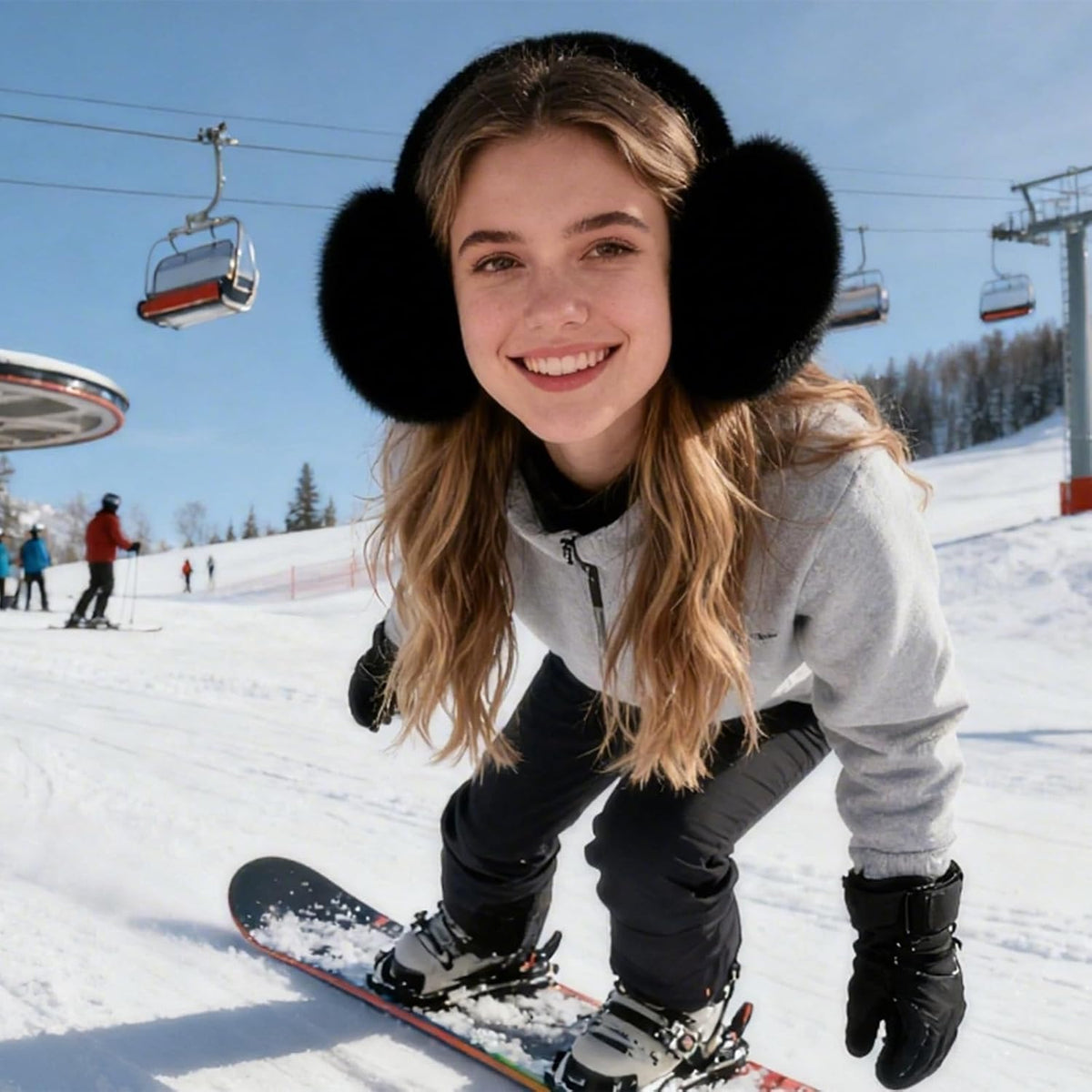1 Pcs Headband Winter, Ear Muffs for Women & Men, Foldable Fluffy Earmuffs with Headband, Headband Winter