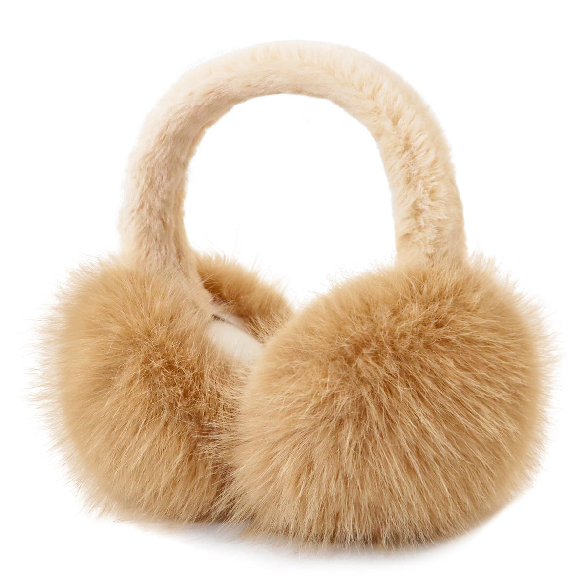 RUIKUNA Women Winter Ear Muffs Fluffy Faux Fur Earmuffs Foldable Ear Warmer Girls Soft Ear Covers