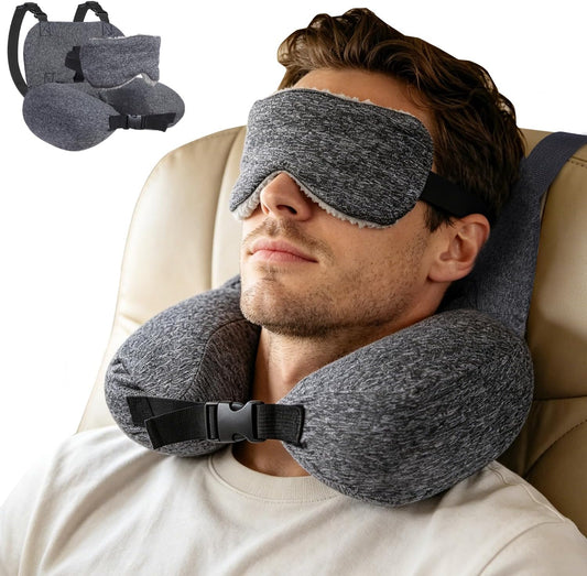 Travel Neck Pillow for Airplanes,Inflatable U-Shaped Airplane Pillow