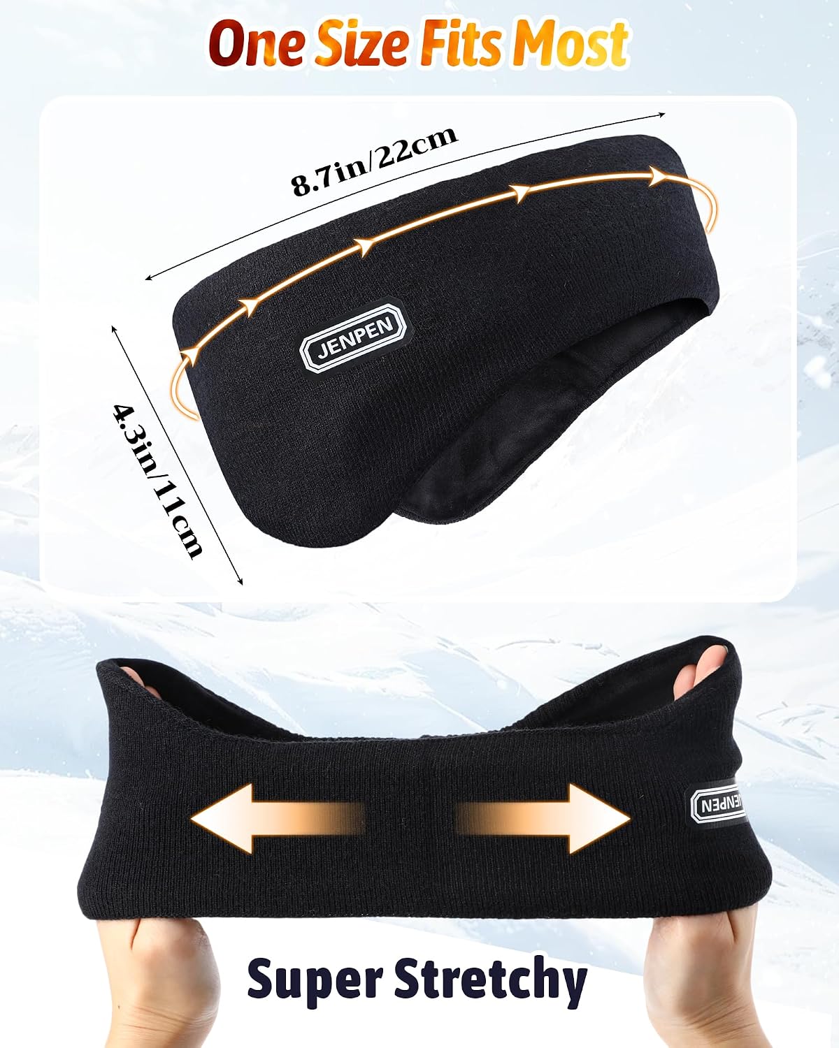 JenPen 3 Pcs Double-layer Ear Warmer Headbands for Kids