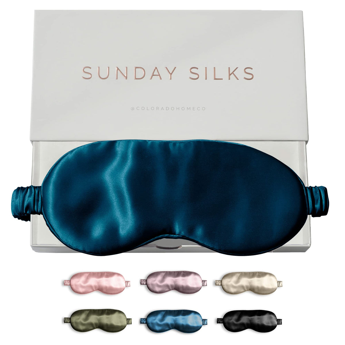 SUNDAYSILKS™ Exclusive Mulberry Silk Sleep Mask | Soft Eye Covers, Blackout Sleeping Mask for Women & Men | Silk Eye Mask for Sleep, Travel, and Relaxation | Antifaz para Dormir [Midnight Black]