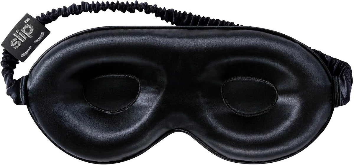 Slip Silk Contour Sleep Mask, Black - Lash-Friendly Design, Blocks Light