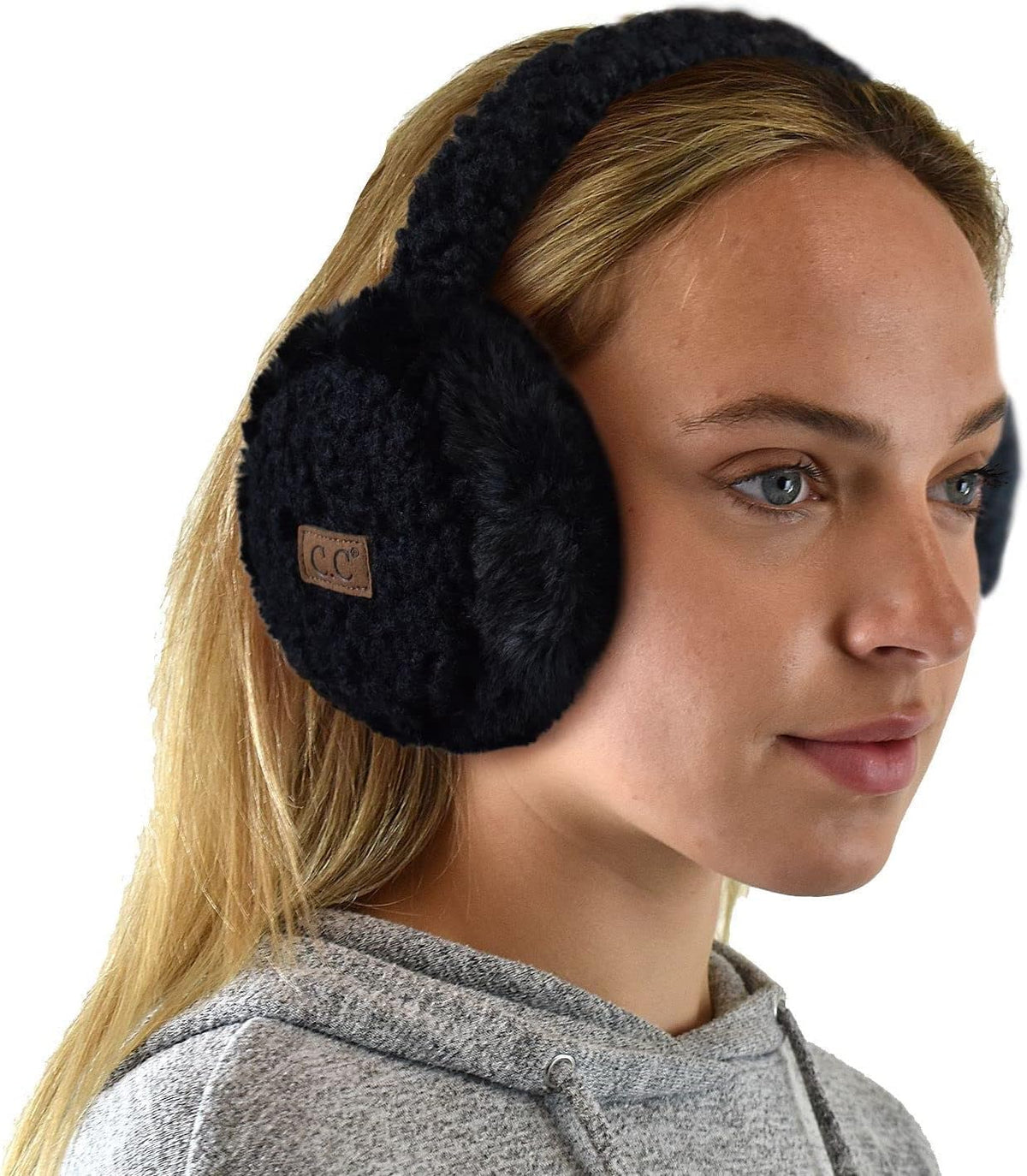 C.C Soft Winter Warm Adjustable Headband Ear Warmer Earmuffs