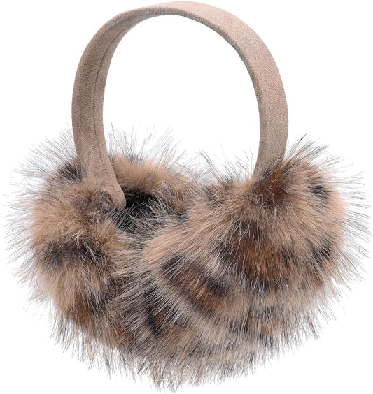RUIKUNA Fluffy Ear Muffs Women Winter EarMuffs Girls Foldable Ear Warmers