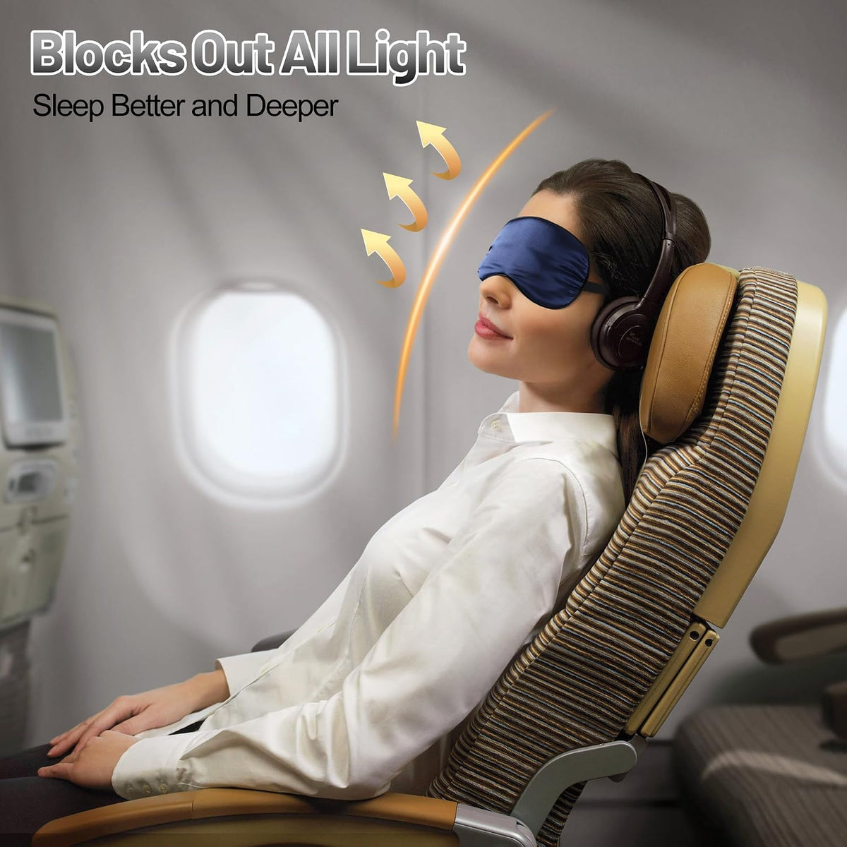 Silk Sleep Mask, Blackout Sleeping Eye Mask with Adjustable Strap 3 Pack