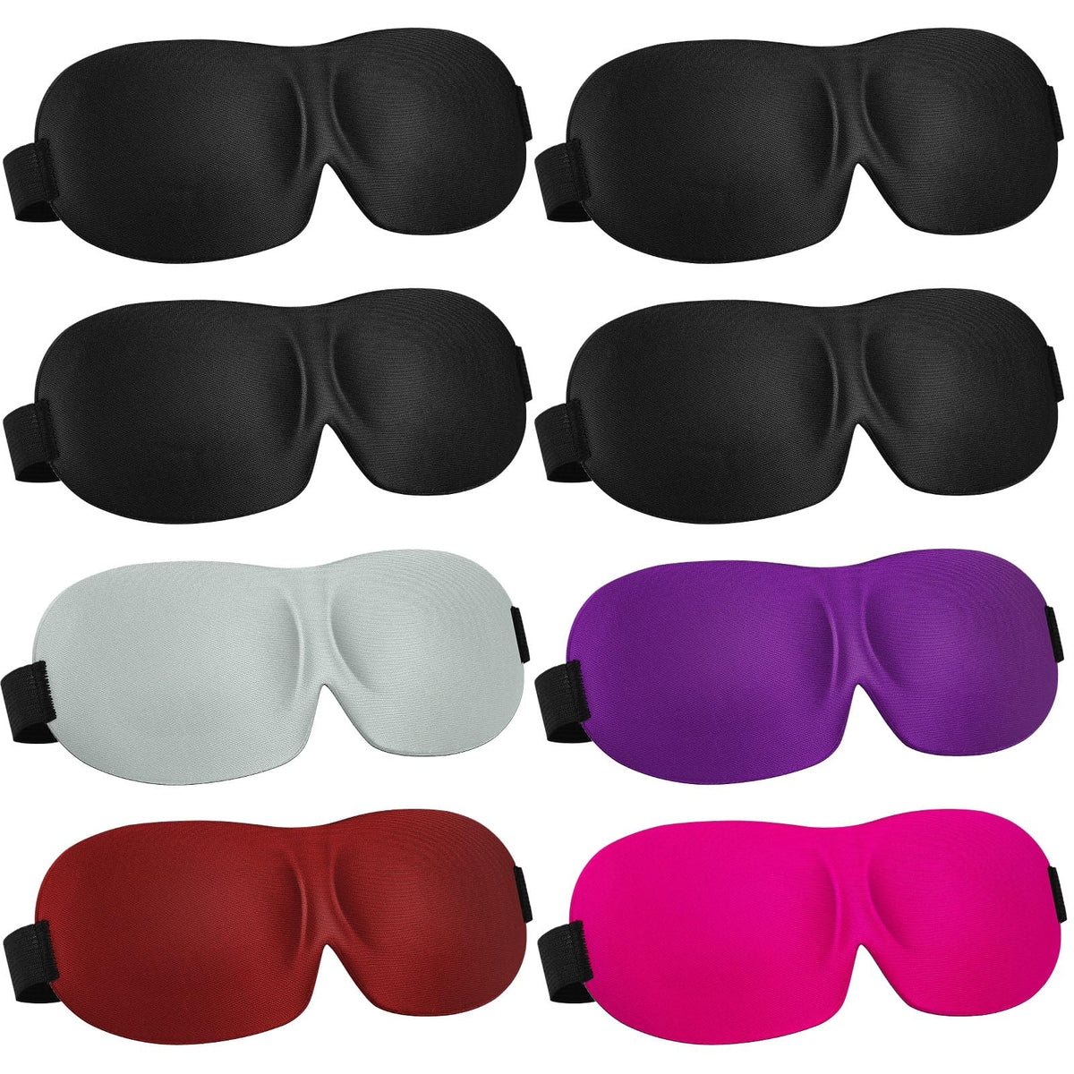 8 Pcs Sleep Mask 3D Eye Masks for Sleeping, Medium, Fresh Colors