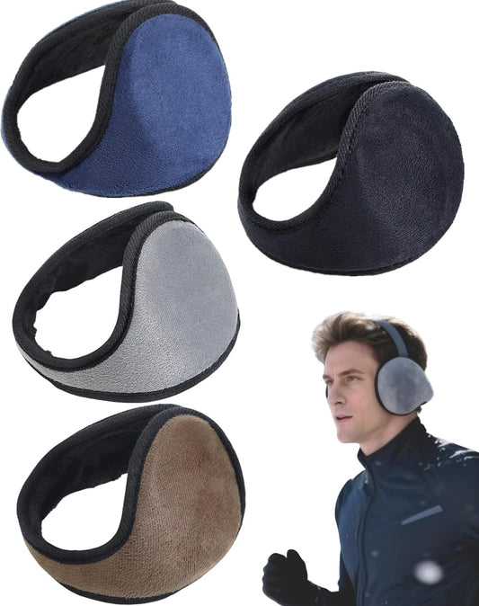 Ear Muffs for Winter Men Women Foldable Behind the Head, Fleece Earmuffs for Running Cycling Walking Outdoor