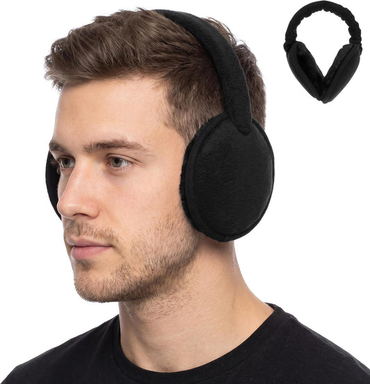 Oweisong Ear Muffs for Winter Men Foldable Fur Ear Warmers for Cold Weather